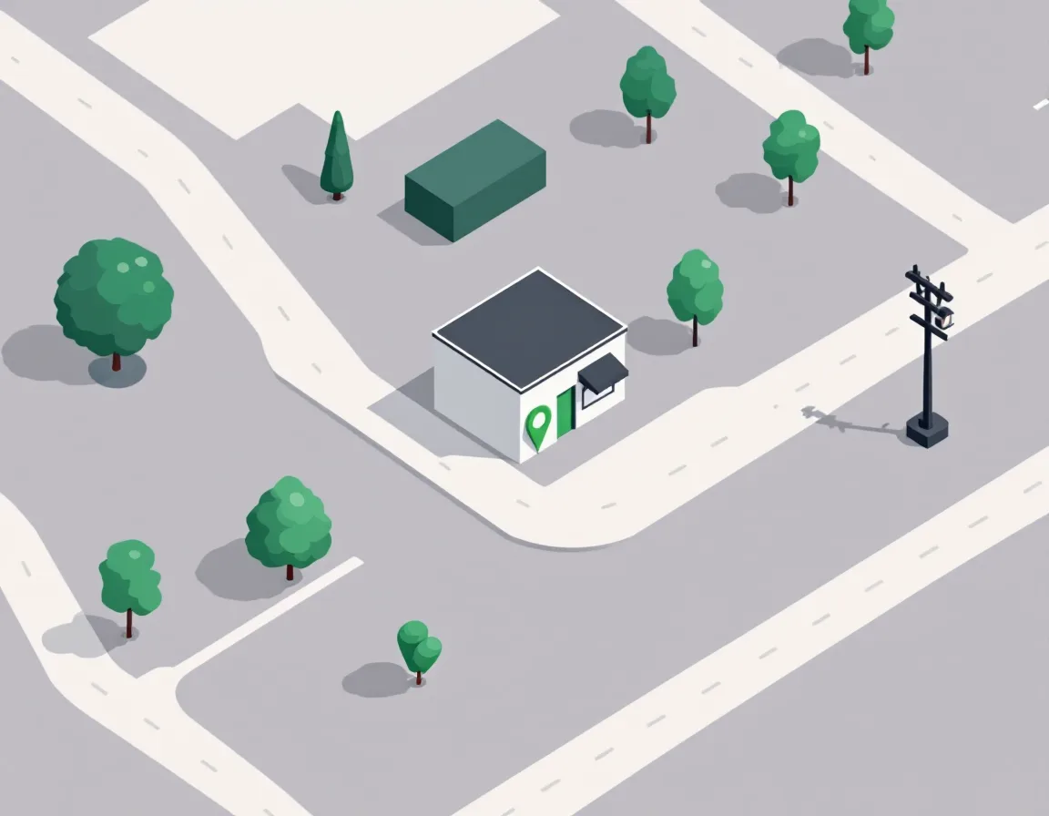 Illustrated map showing the Fennwick Yard studio location on S Texas Ave in Orlando
